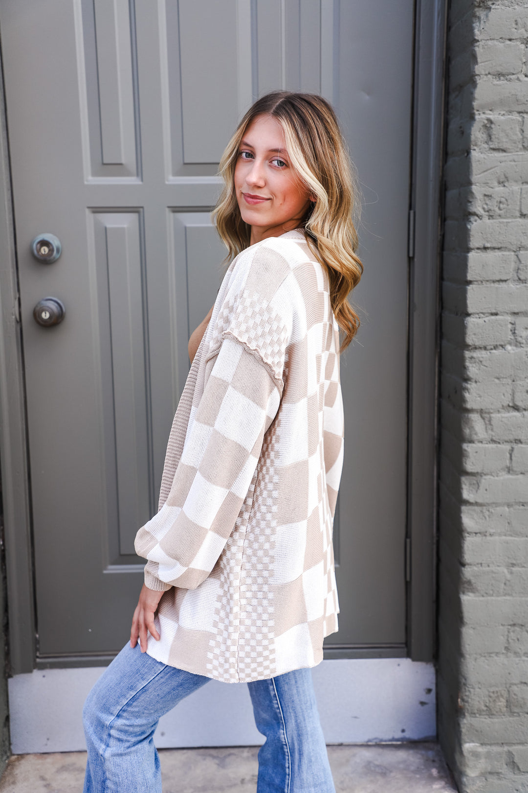 Basic Beige Checkered Cardigan – The Rooted Shoppe