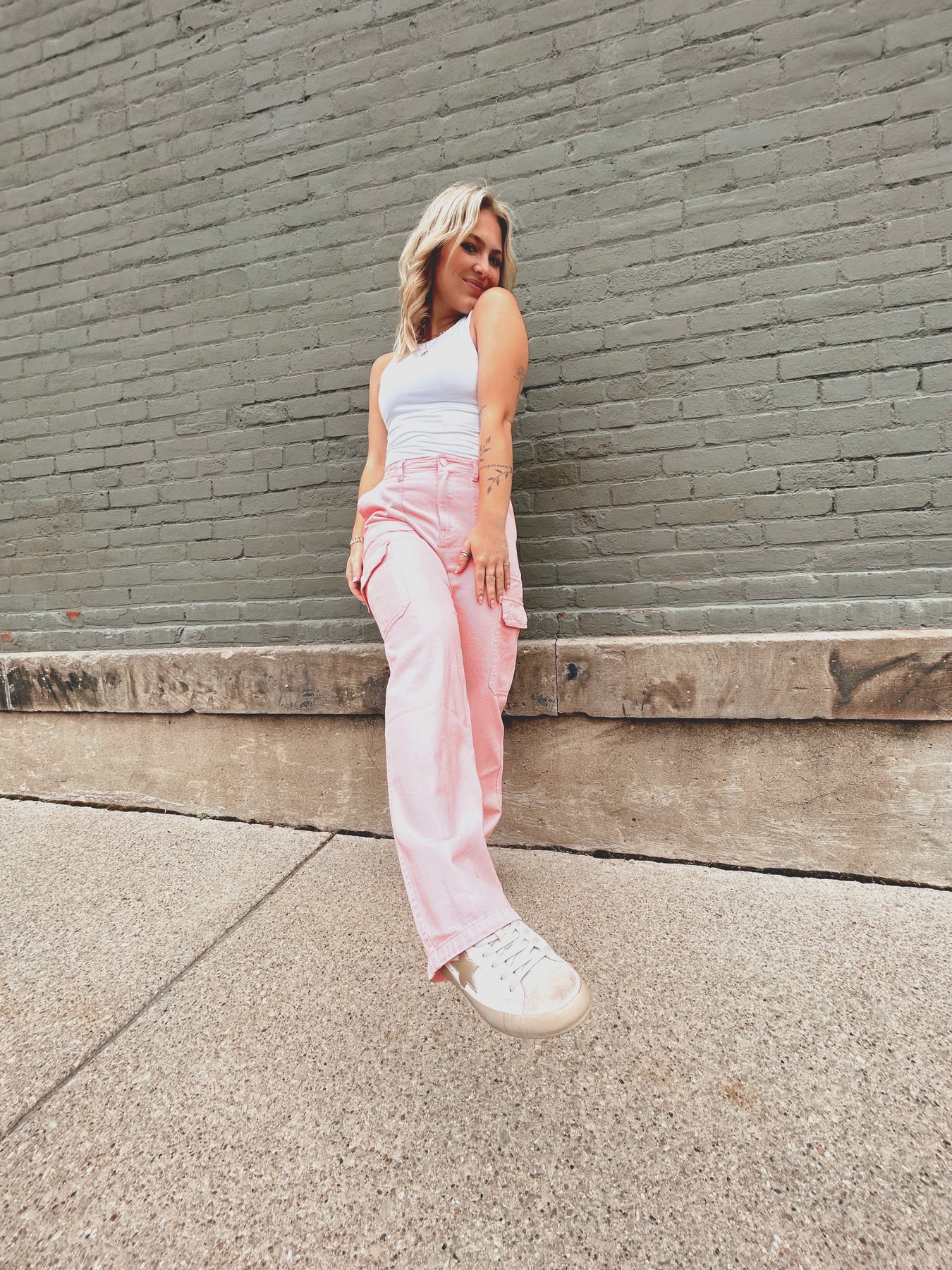 Mackenzie Pink Cargo Pants – The Rooted Shoppe