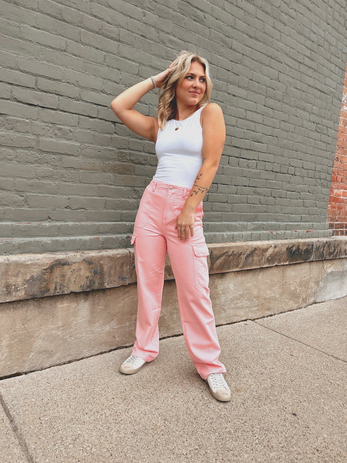 Pink Cargo Pants for Women
